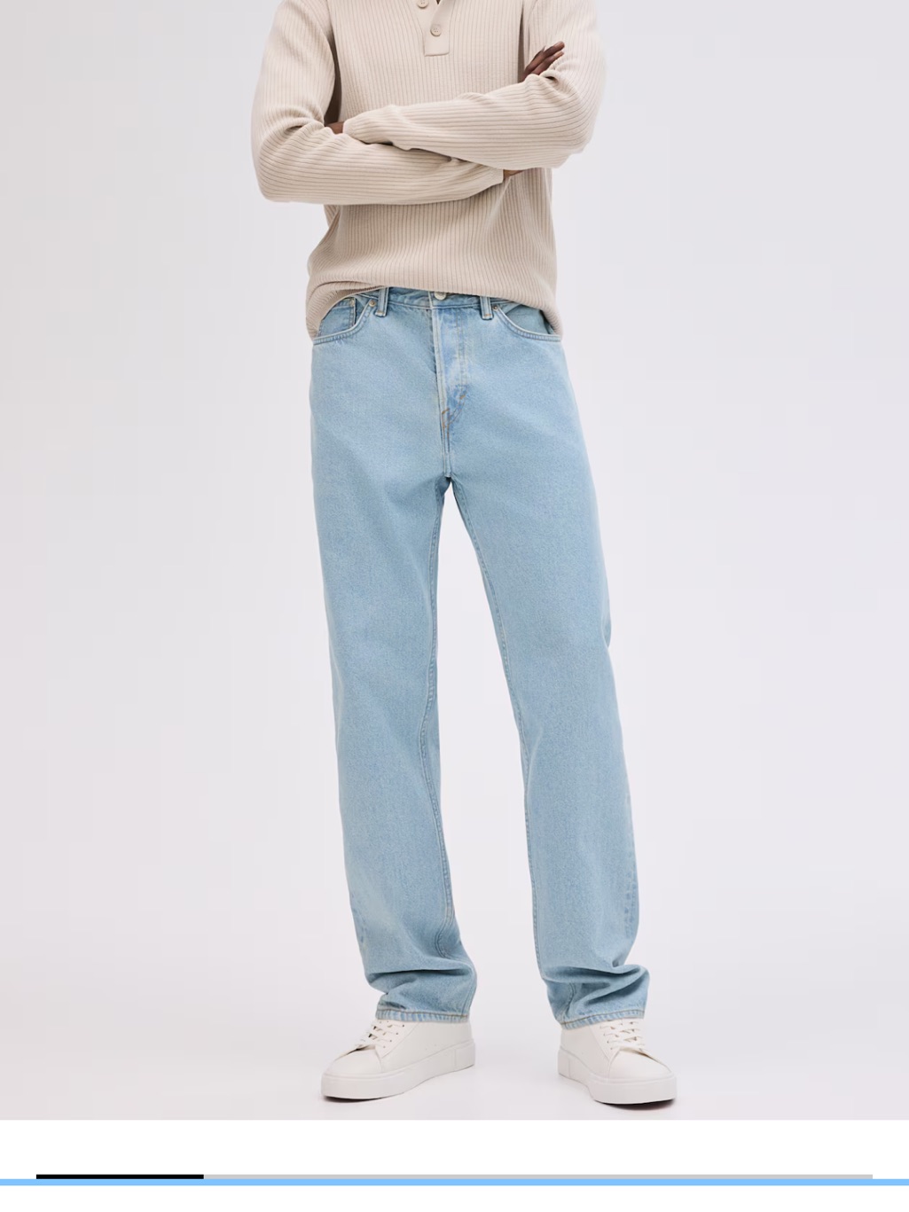 H&M Relaxed Light Blue Straight-Leg Men's Jeans